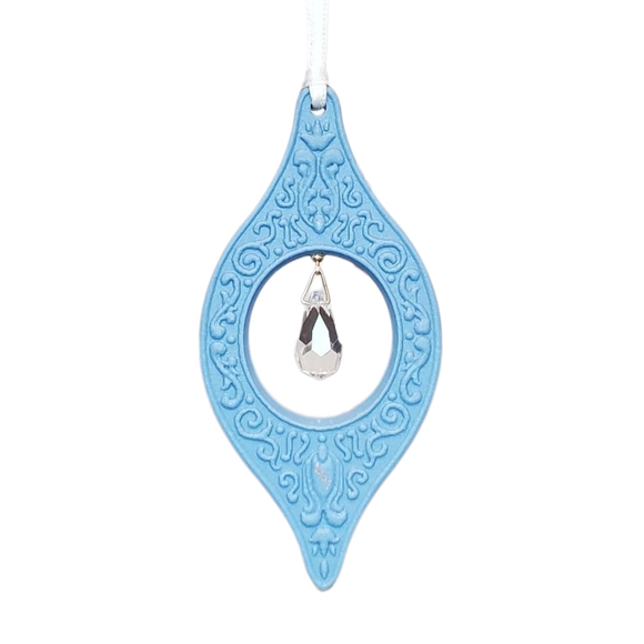 Wedgwood 1997 Pale Blue Jasper Millennium Gems Christmas Ornament - Picture 1 of 10